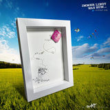 ILWR "Teebeutelanhänger", handgezeichnete Kunst im Rahmen (mit 3D-Objekt)