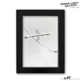 ILWR "Wattestäbchen", handgezeichnete Kunst im Rahmen (mit 3D-Objekt)