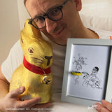 ILWR "nach Wunsch", handgezeichnete Kunst im Rahmen (mit 3D-Objekt)